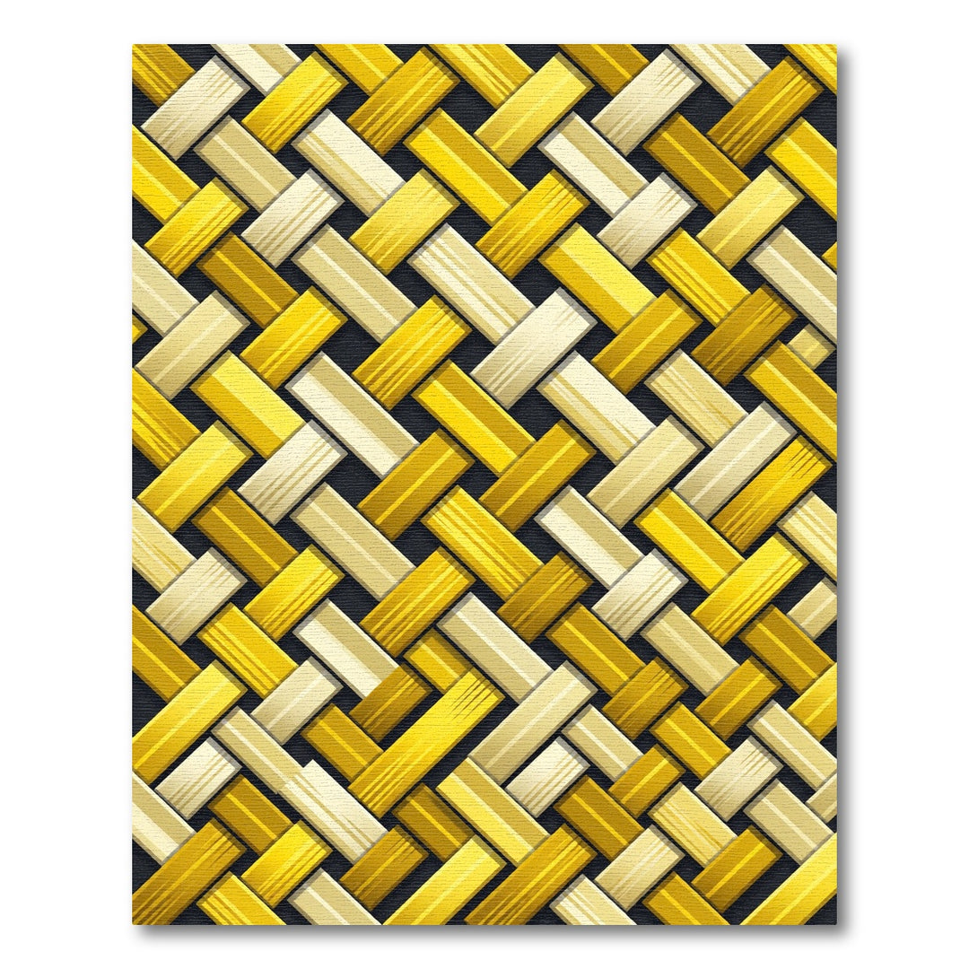 Golden Woven Herringbone Textile Rug