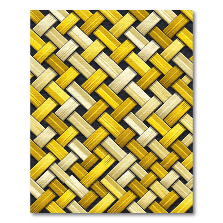 Golden Woven Herringbone Textile Rug