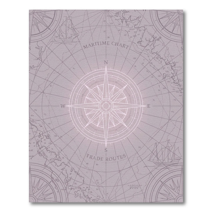 Nautical Compass Rose Maritime Chart Rug