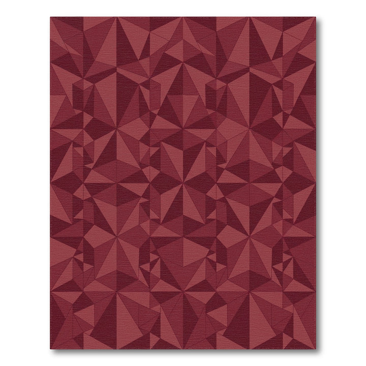Deep Red Geometric Faceted Star Rug