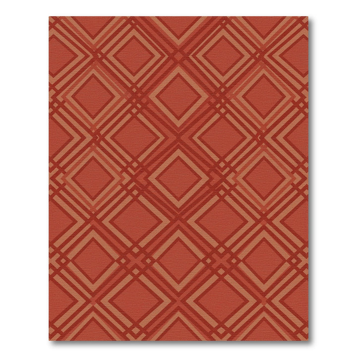 Terracotta Geometric Intersecting Diamond Rug