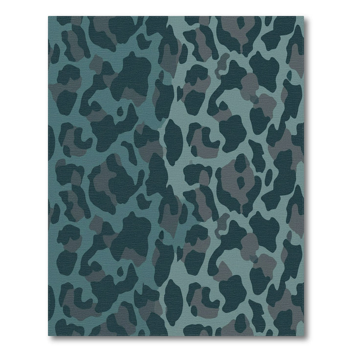Teal Leopard Print Gradient Rug