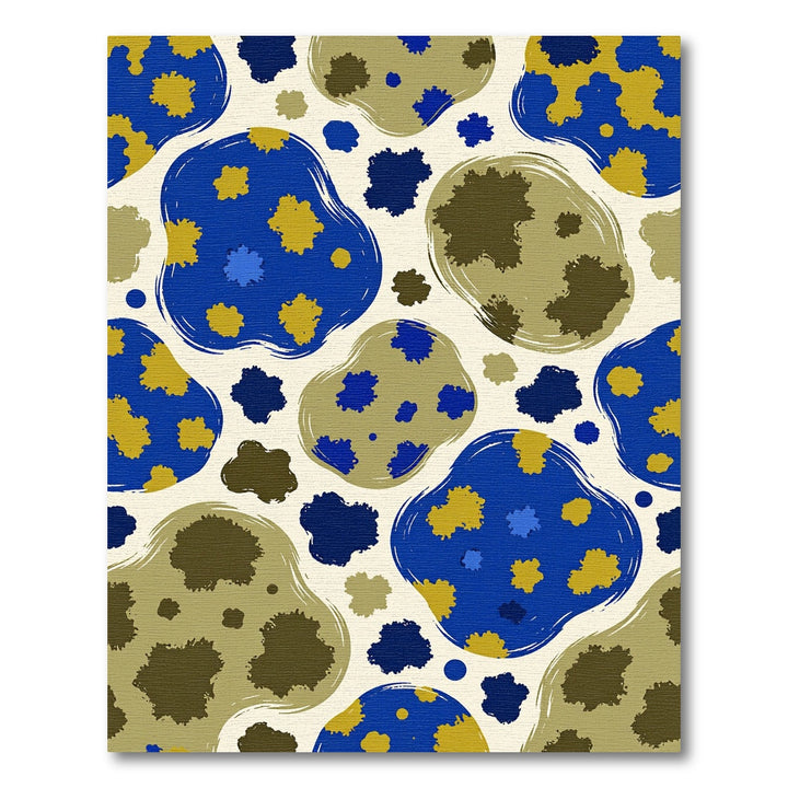 Abstract Blue Yellow Blob Rug