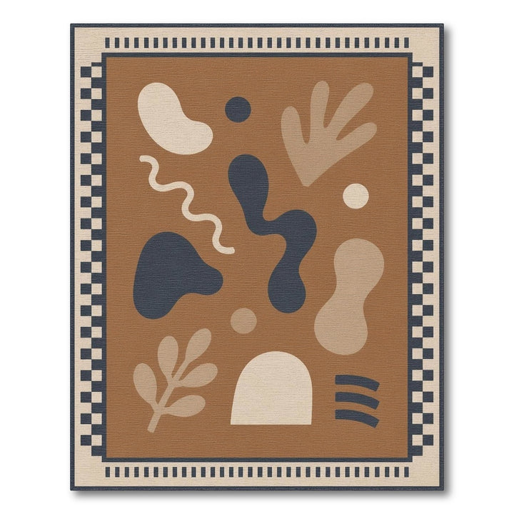 Brown and Tan Abstract Brown Area Rug