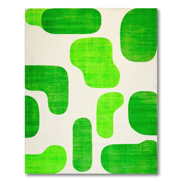 Vivid Green Abstract Area Rug