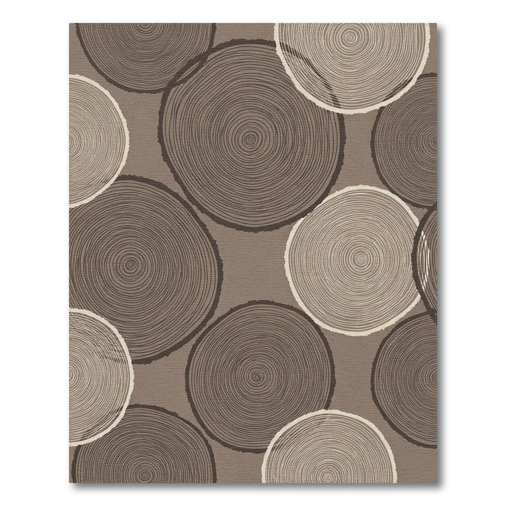 Earthy Tone Wood Slice Circular Rug