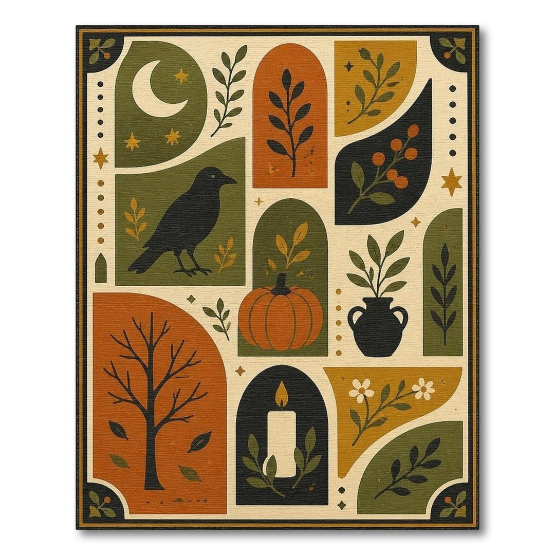 Harvest Moon Bird Pumpkin Area Rug