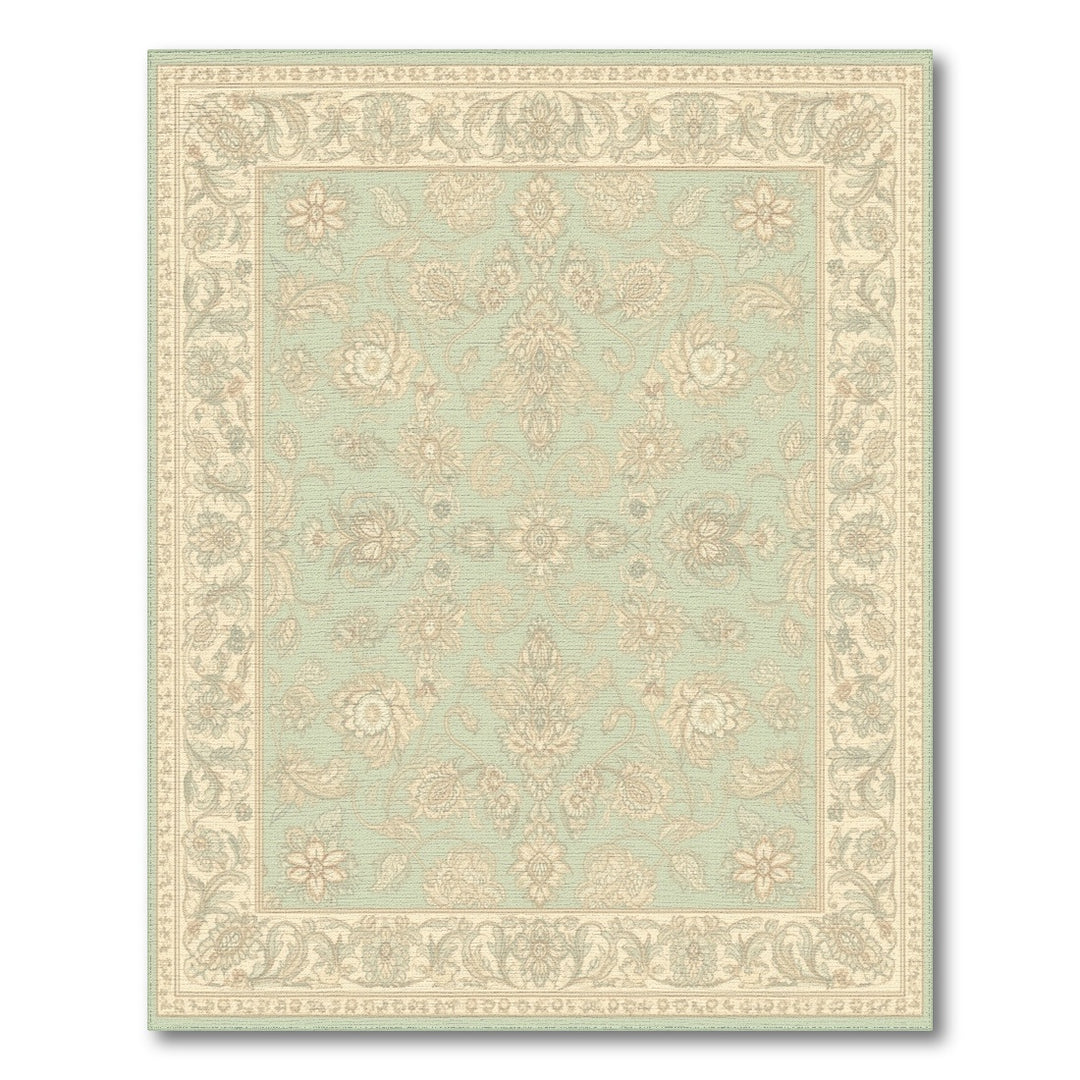 Teal Floral Vintage Area Rug