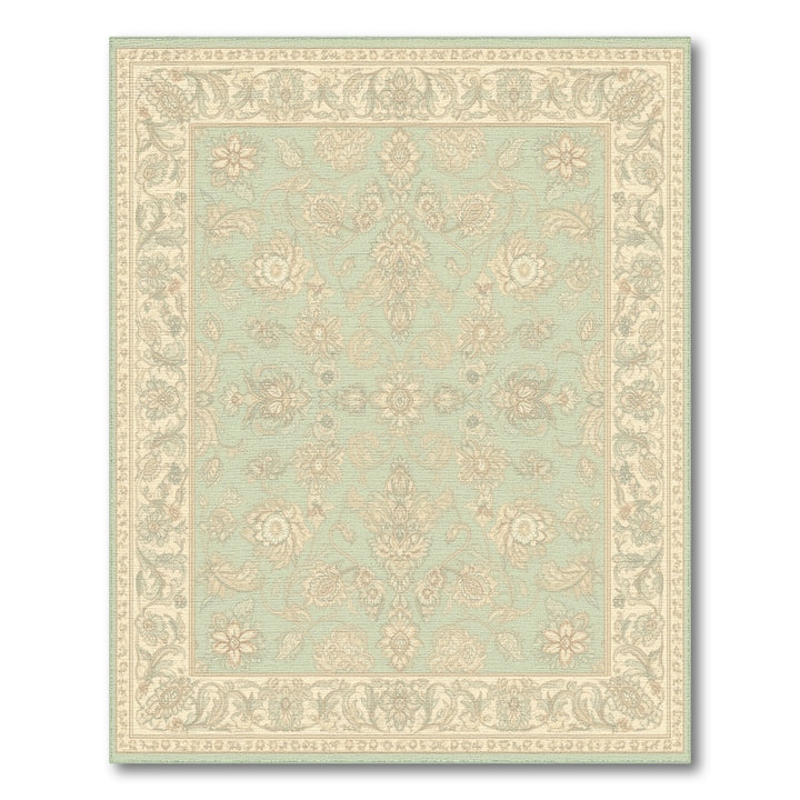 Teal Floral Vintage Area Rug