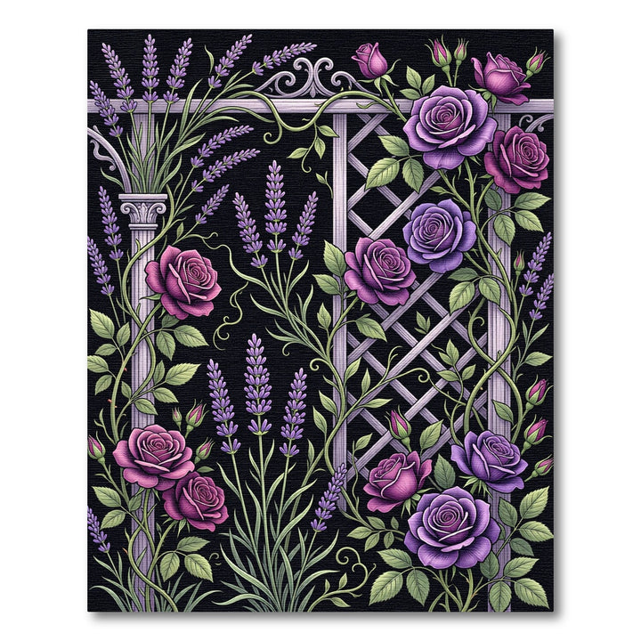 Purple Rose Lavender Garden Trellis Rug