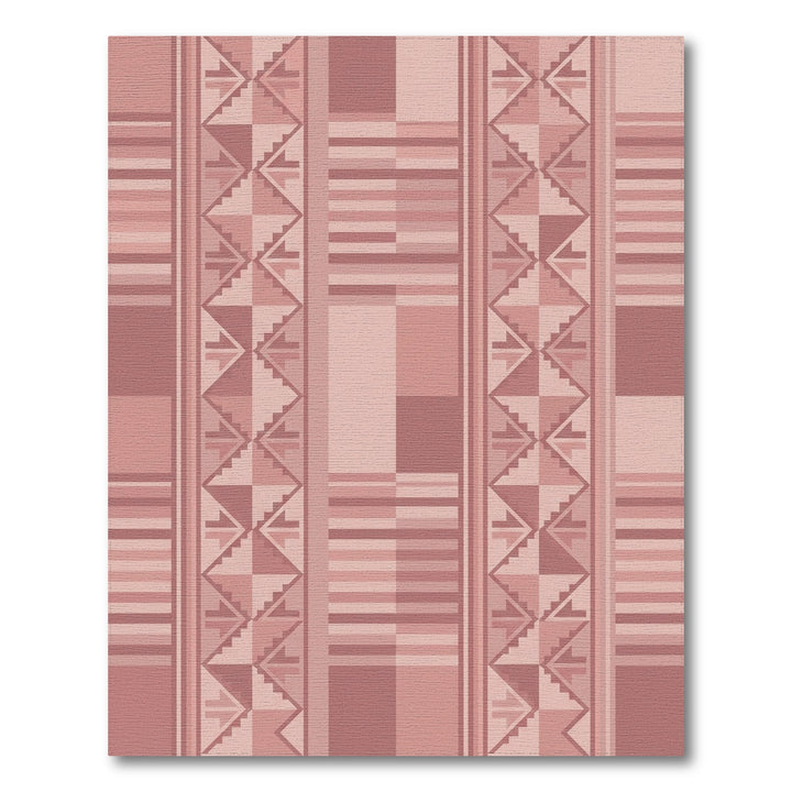 Muted Rose Geometric Staircase Stripe Rug