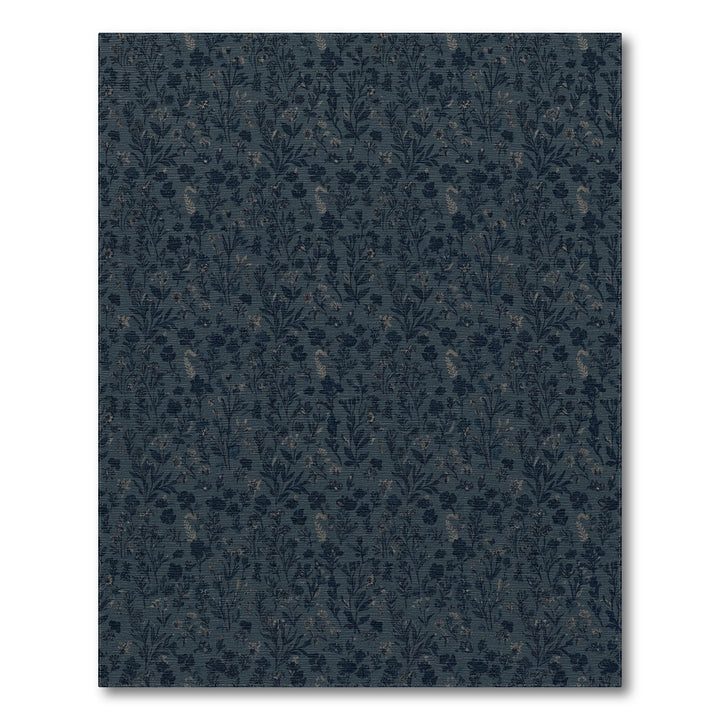 Deep Blue Woodland Floral Scatter Rug
