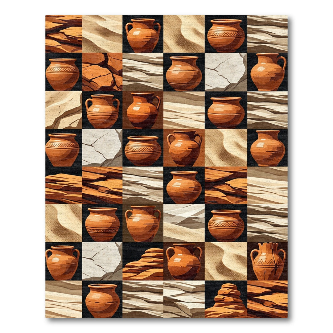 Earthy Tone Ancient Pottery Rug