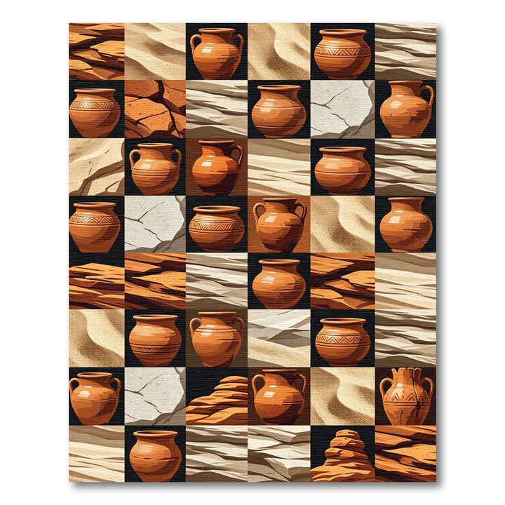 Earthy Tone Ancient Pottery Rug