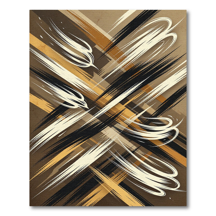 Brown and Gold Dynamic Strokes Rug