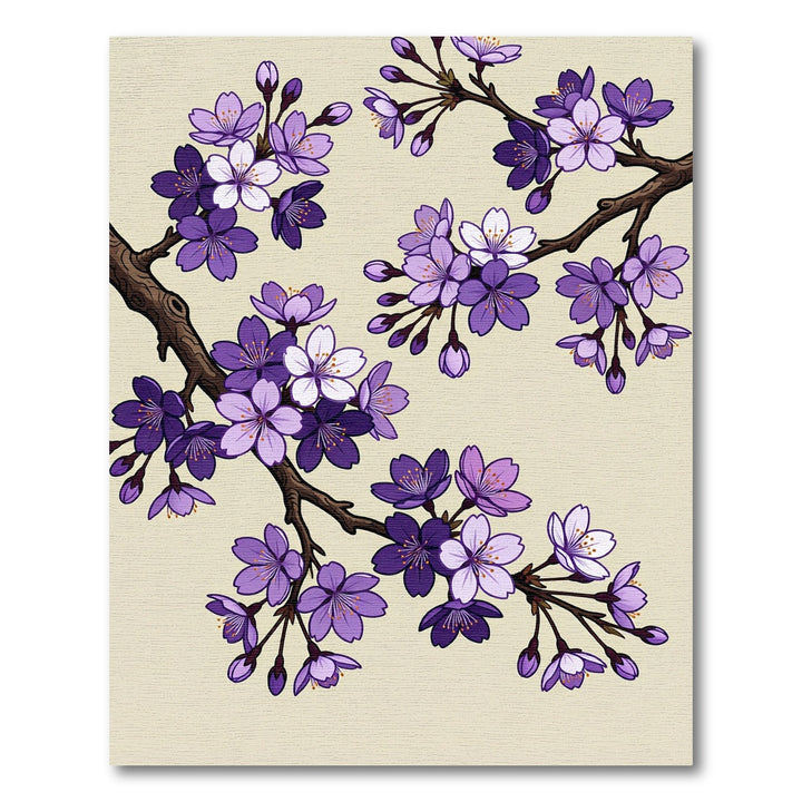 Purple Cherry Blossom Branches Rug