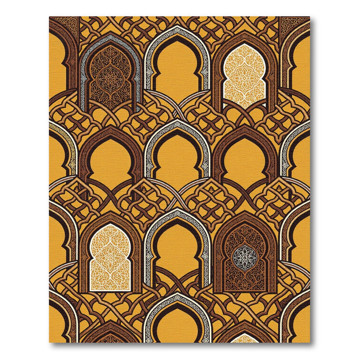 Ornate Gold Archway Geometric Rug