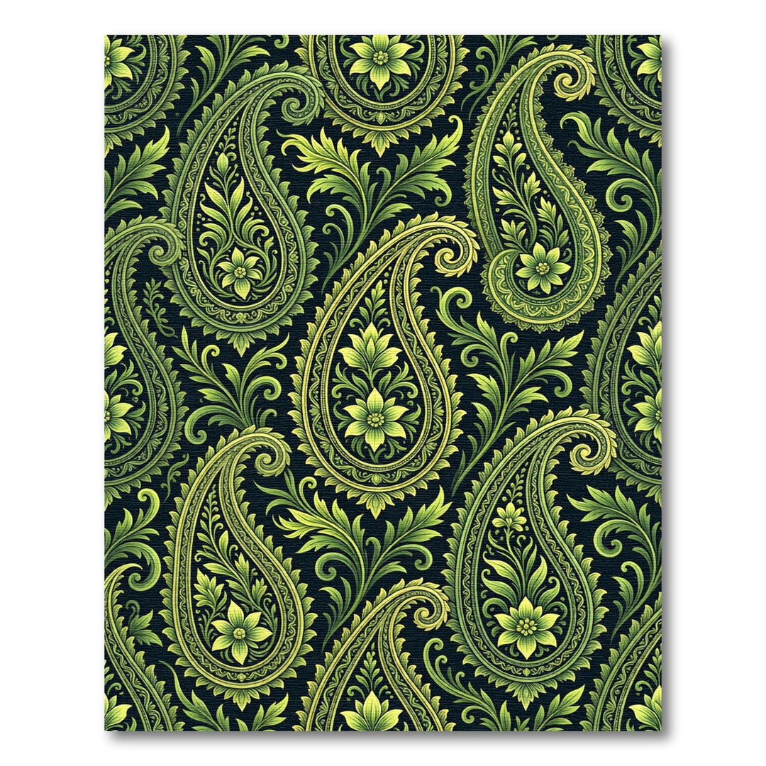 Emerald green paisley floral flourish Rug
