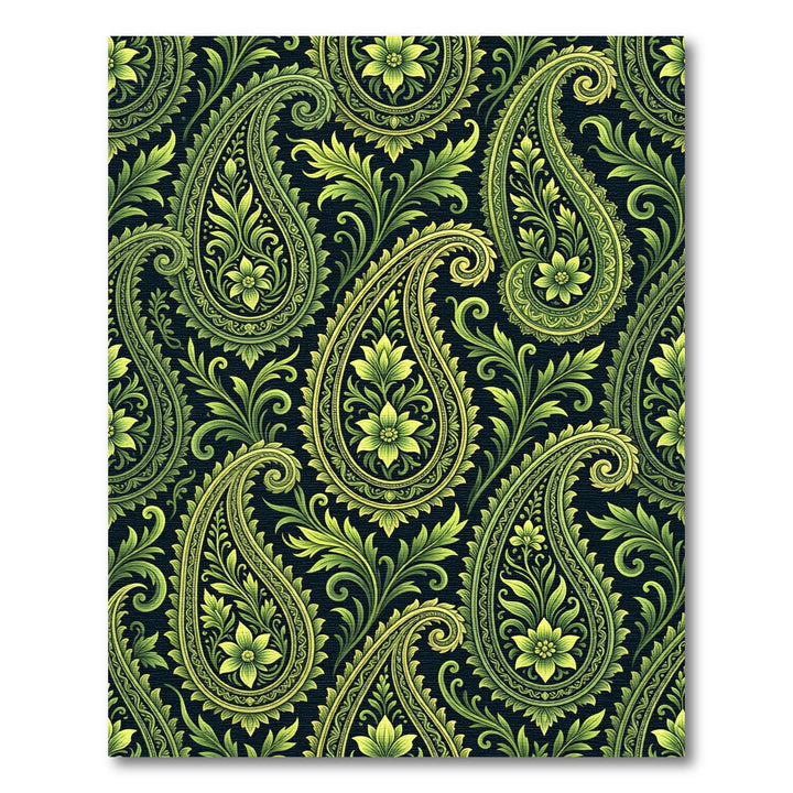 Emerald green paisley floral flourish Rug