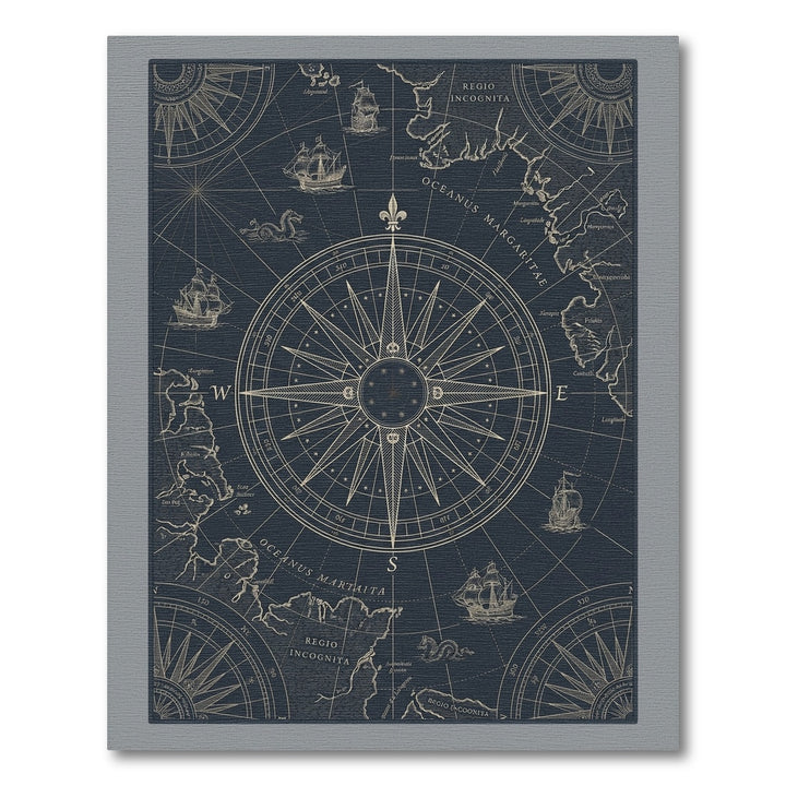 Nautical Navy Compass Rose Ships Rug