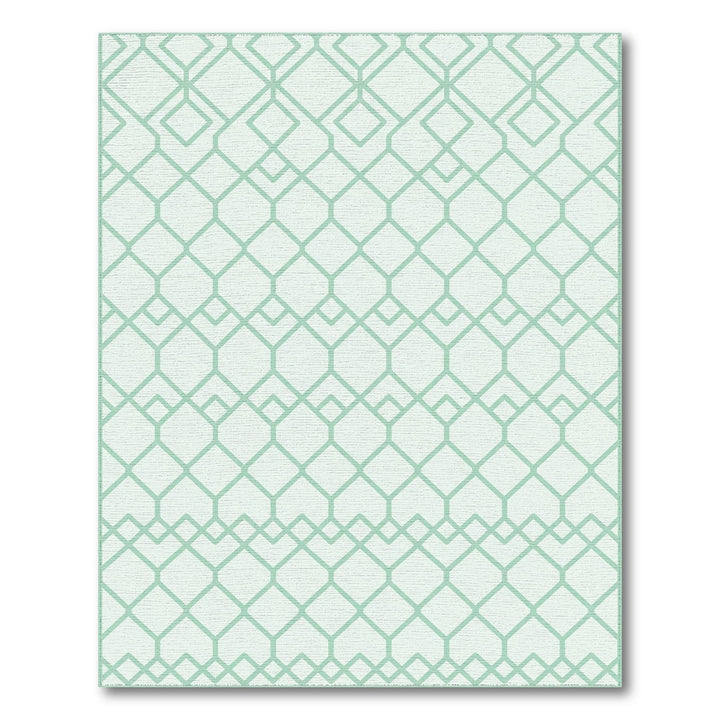 Pale Green Diamond Lattice Rug