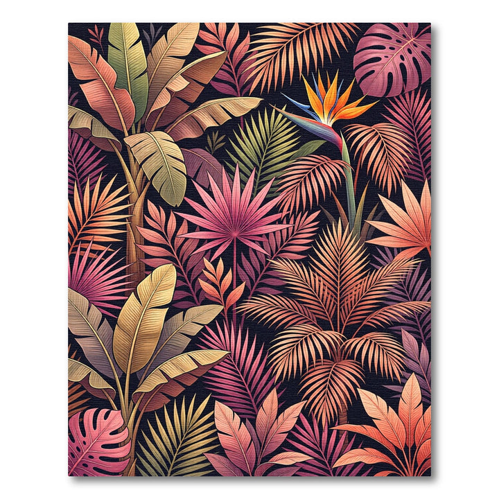 Tropical Garden Bird of Paradise Foliage Rug