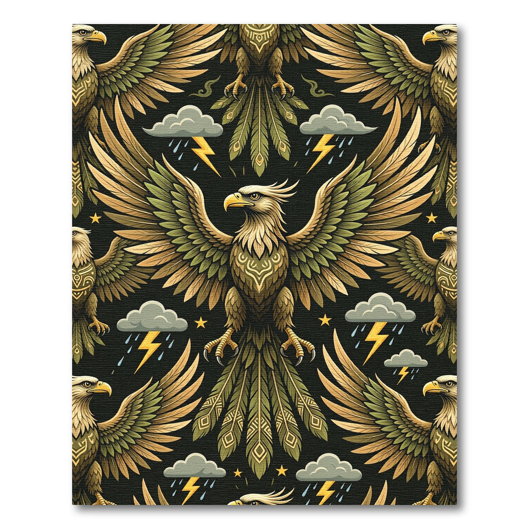 Majestic Golden Eagle Storm Cloud Rug