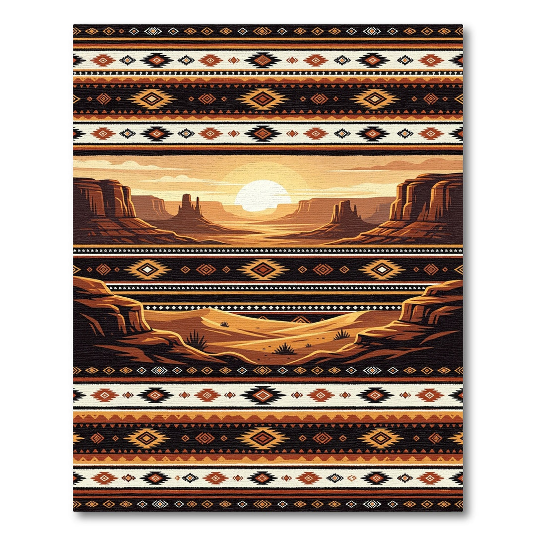 Southwestern Desert Sunset Tribal Rug