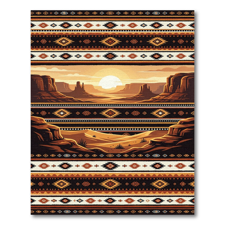 Southwestern Desert Sunset Tribal Rug