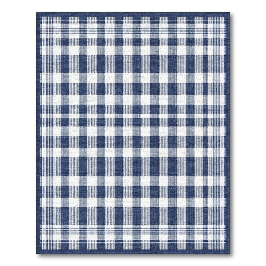Navy Blue and Teal Navy Blue Checkered Area Rug