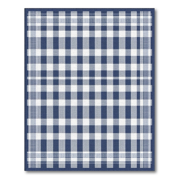 Navy Blue and Teal Navy Blue Checkered Area Rug
