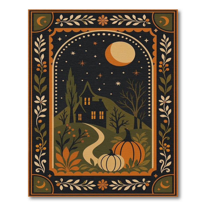 Midnight Pumpkin House Washable Area Rug