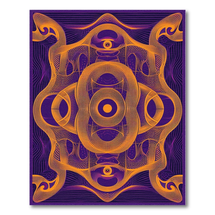 Psychedelic Purple Geometric Area Rug