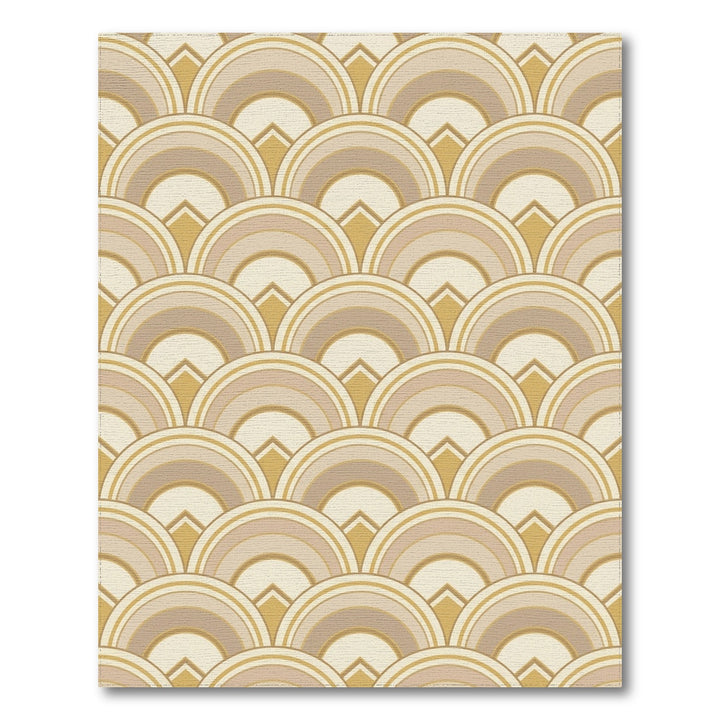 Neutral Tone Art Deco Fan Rug