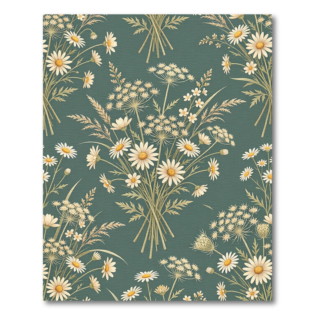 Botanical Daisy Bouquet Meadow Rug