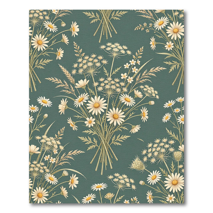 Botanical Daisy Bouquet Meadow Rug