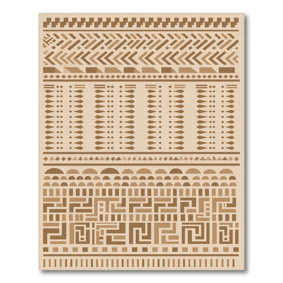 Heritage Tribal Brown Tan Area Rug