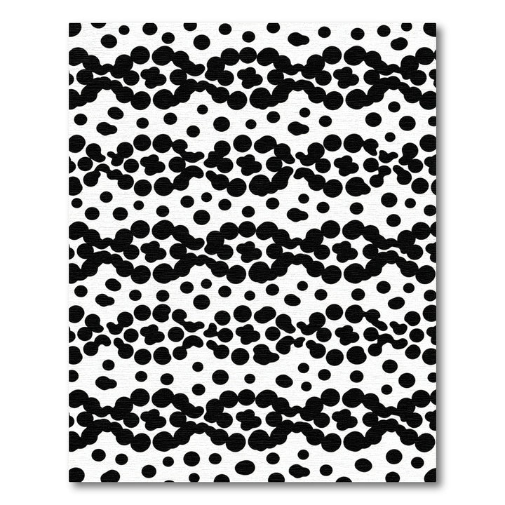 Abstract Black Dot Wave Rug