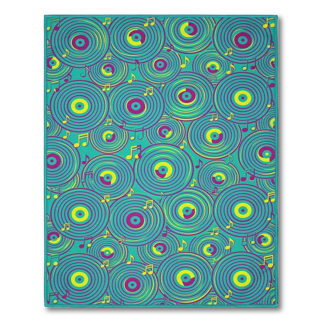 Vinyl Record Music Notes Area Rug