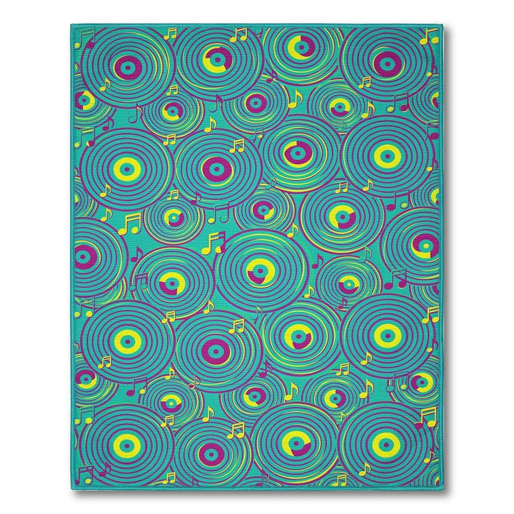 Vinyl Record Music Notes Area Rug