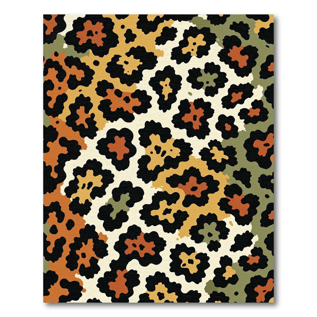 Leopard Spots Orange Gold Black Rug