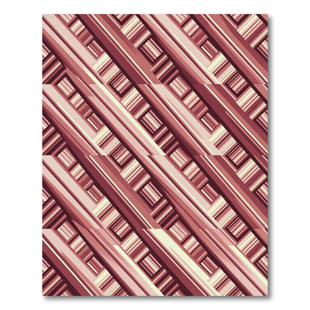 Rose Gold Interlocking Stripe Weave Rug