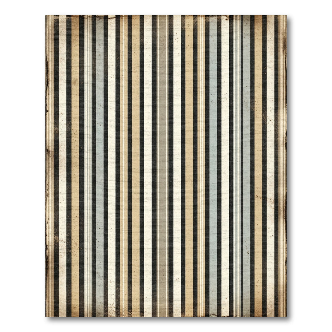 Retro Beige Black Gray Stripe Rug