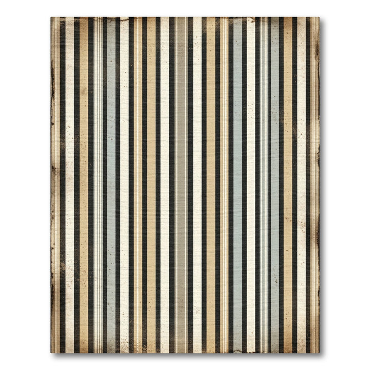 Retro Beige Black Gray Stripe Rug
