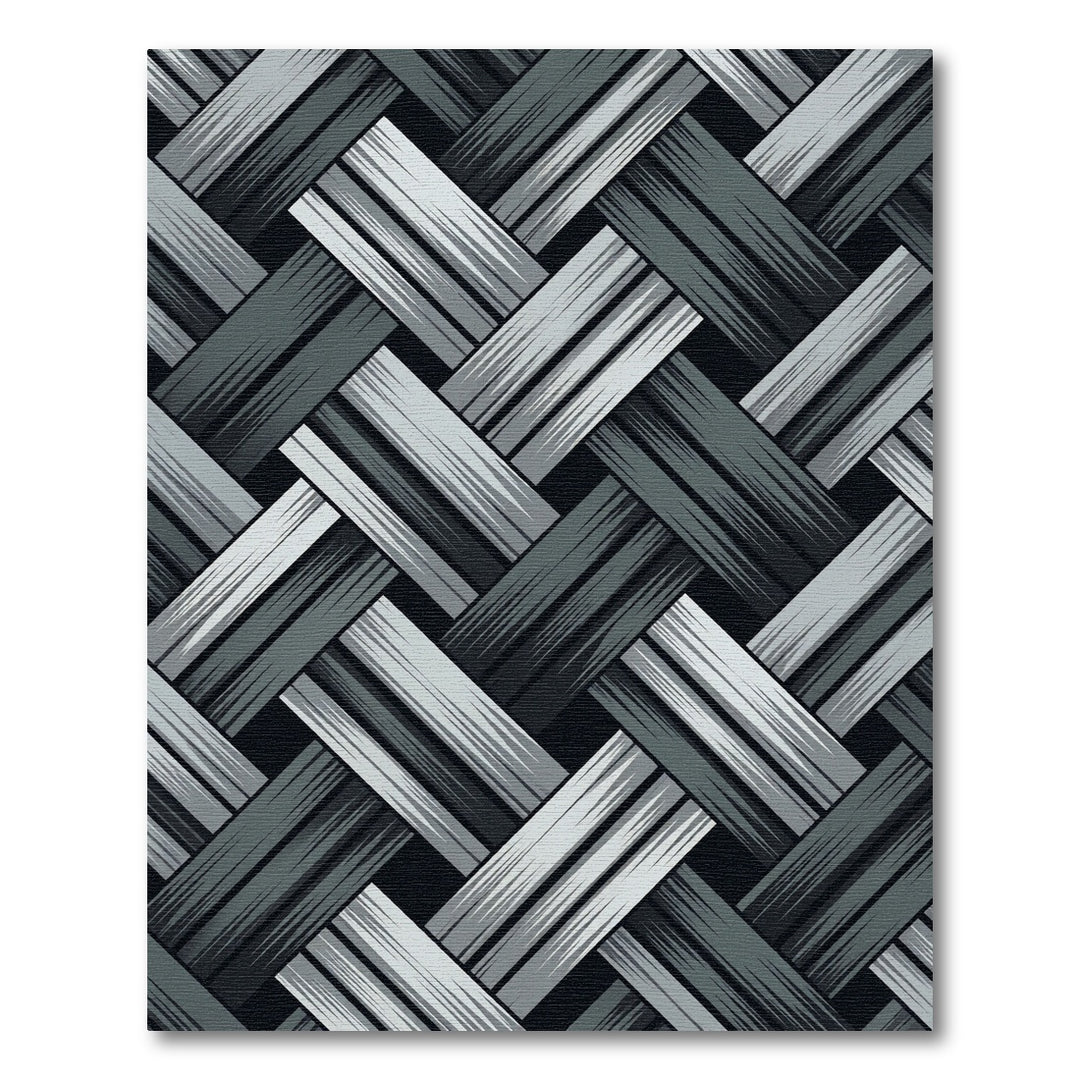 Gray Woven Herringbone Weave Rug