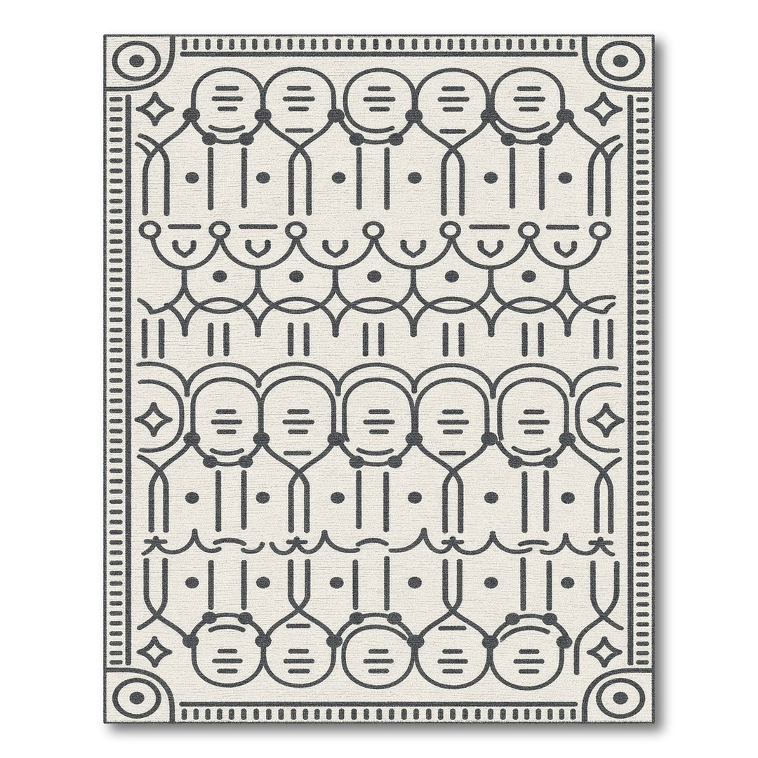 Black White Geometric Area Rug