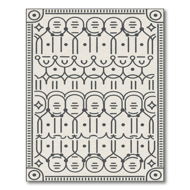 Black White Geometric Area Rug