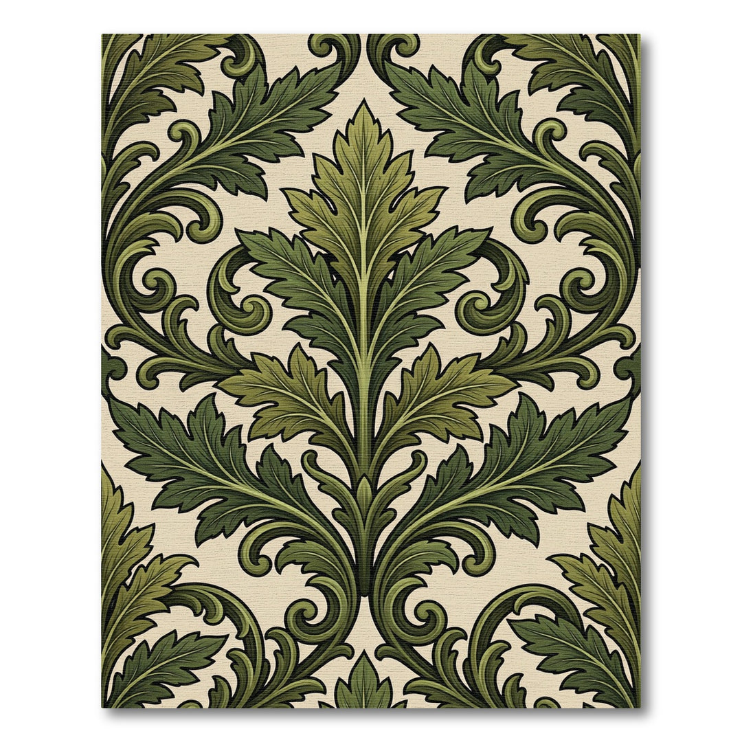 Emerald Green Acanthus Scroll Rug