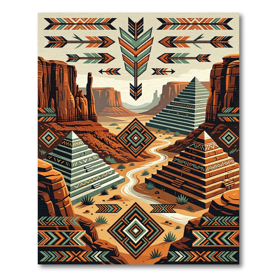 Desert Southwest Aztec Pyramid Rug
