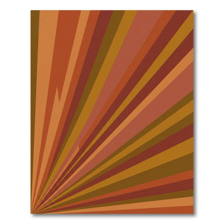 Retro Sunburst Terracotta Stripes Rug